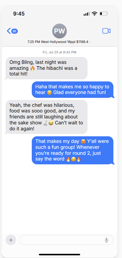 Customer SMS Review